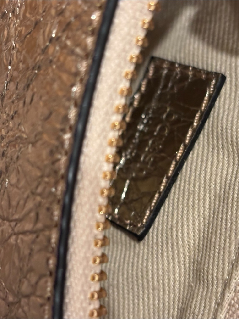 ba&sh Metallic Gold Crinkled Leather Shoulder Bag - Picture 5 of 5